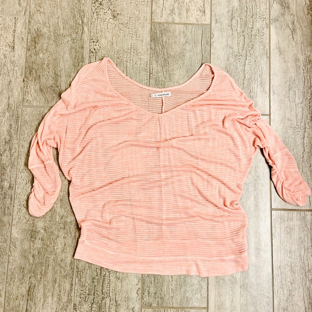 Pale Pink Maurice’s Sheer Textured Sweater